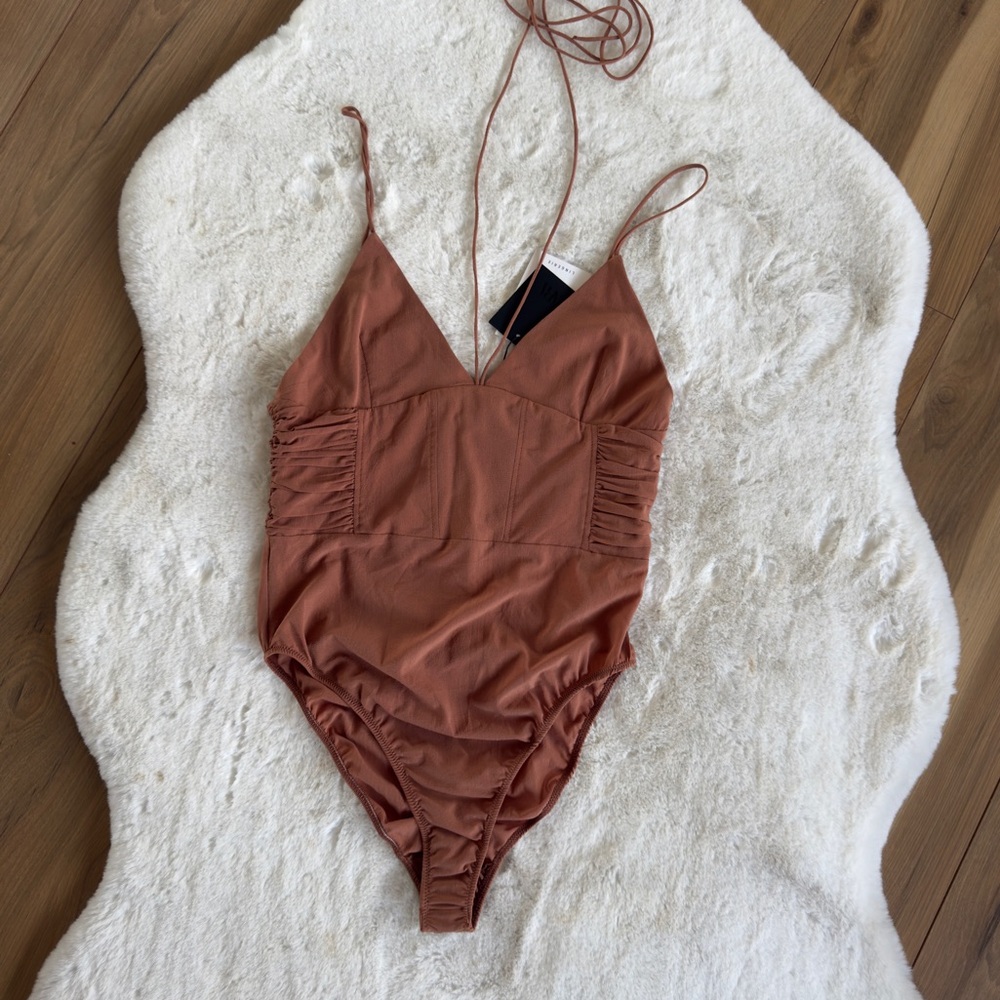 NWT Size S ZARA Brown Strappy Bodysuit